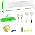 SPORTNOW Badminton Net Set, Height Adjustable Net for Pickleball, Volleyball, Badminton, with 3 Shuttlecocks, 4 Rackets AOSOM