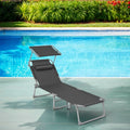 Folding Sun Lounger Deck Chair with Adjustable Backrest for Garden or Patio by Songmics