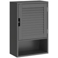 Wall Mounted Bathroom Cabinet With Adjustable Shelves Ideal For Compact Spaces Black AOSOM