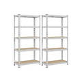 90 x 40 x 180 cm Silver Heavy Duty Metal Storage Shelf with Adjustable Shelves for Garage or Workshop by Songmics