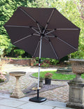 2.7m LED Strip Garden Parasol in Grey with Crank and Tilt