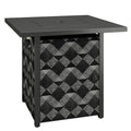 Gas Fire Pit Table with Glass Wind Guard for Warm Garden Gatherings and Coffee Table Use 40,000BTU Black