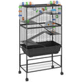 5 Tier Large Hamster Cage with Deep Tray and Storage Shelf for Rats and Gerbils by PawHut