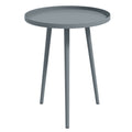 Outsunny Round Garden Coffee Table, Outdoor Side Table with Rounded Steel Edge, Ø40 x 50H cm, Grey AOSOM