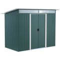 Green Metal Garden Shed Pent Roof Outsunny