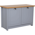 2 Door Shoe Cabinet with Shelf, Grey Homcom