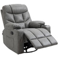 Grey Manual Recliner Chair with Cup Holders Homcom