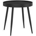 Outdoor Side Table with Weatherproof Top and Stable Frame for Patio or Garden Black Outsunny