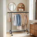 Heavy Duty Clothes Rack with Wheels and Extendable Rail 286.6 lb Capacity by Songmics