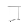 Heavy Duty Portable Clothes Rail with Lockable Wheels in Dove Grey for Home Use by Songmics