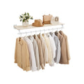 Wall Mounted Clothes Rail in Natural Beige and Cloud White 109 cm Space Saving Design by Songmics