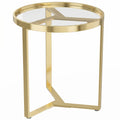 Side Table for Small Spaces with Easy Clean Glass Top