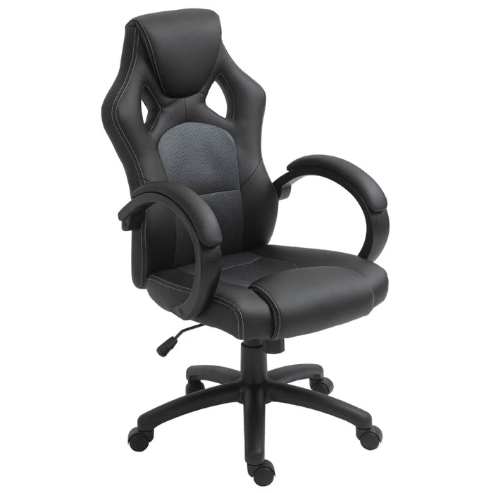 High-Back Faux Leather Desk Chair Black