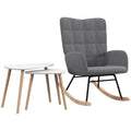 Rocking Chair and Nesting Side Tables Set for Relaxing and Organised Living Spaces White Homcom