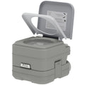 HOMCOM 10L Plastic Portable Toilet - Grey