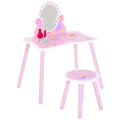 Childrens Dressing Table With Mirror, Fairy Theme Homcom