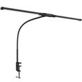 Black LED Clamp Desk Lamp With Double Head And Gooseneck For Office Or Study Use AOSOM