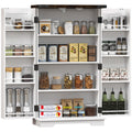 White Farmhouse Style Multi-Storage Cabinet with Shelves and Drawers by HOMCOM