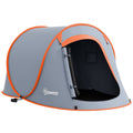 Outsunny Two-Man Pop-Up Dome Tent, with Accessories - Grey
