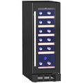 Black 19 Bottle Wine Fridge with Wooden Rack and Adjustable Temperature by HOMCOM