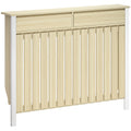 Radiator Cover with Drawers for Safe Heating and Extra Hallway Storage Oak White Homcom