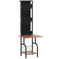Record Player Stand with Vinyl and CD Storage for Organised Music Area Rustic Brown AOSOM
