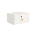 White Two Layer Jewellery Box with Mirror and Removable Tray for Organising by Songmics