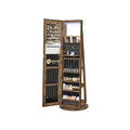 Rotating LED Mirror Jewellery Cabinet with Storage and Organiser Shelves by Songmics