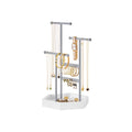 3 Tier Jewellery Stand with Tray Metal Frame in Dove Grey and Cloud White by Songmics
