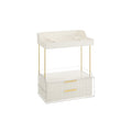 4 Tier Makeup Organiser with Dividers in Cloud White for Cosmetic Storage by Songmics