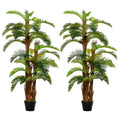 Set of 2 Tall Artificial Palm Trees in Pots for Indoor and Outdoor Tropical Decor 150cm