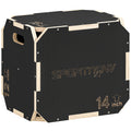 Non Slip Wooden Plyo Jump Box for Home Fitness and Cross Training 31x36x41 cm Natural AOSOM