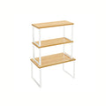 Set of 3 Cupboard Organisers in Cloud White and Natural Beige for Home Storage by Songmics