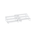 White 3 Tier Extendable Cabinet Shelf Organisers Set of 2 for Kitchen Storage by Songmics