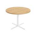 Round Farmhouse Dining Table for 4 in Golden Oak Wood Finish by Vasagle