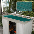 Set of 12 Corrugated Steel Roof Panels for Sheds and Garages Weatherproof Green AOSOM