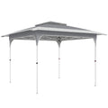Pop Up Garden Gazebo with Double Tier Roof for Sun Protection and Easy Setup Dark Grey Outsunny