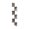 Wall Mounted Wooden Corner Bookshelf with 5 Tiers for Small Spaces by Vasagle, Greige VASAGLE
