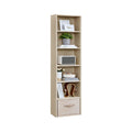 6 Tier Tall Bookcase Natural Beige Freestanding Bookshelf for Home Office Storage by Vasagle