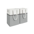 Set of 2 Collapsible 110 L Laundry Hampers in Dove Grey with Handles by Songmics