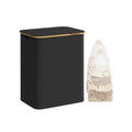 130L Dual Section Laundry Basket with Lid in Ink Black for Easy Sorting by Songmics