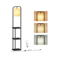 Black Floor Lamp with 3 Shelves for Living Room Lighting and Storage by Vasagle VASAGLE
