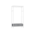 Cloud White and Dove Grey Clothes Rack with Mesh Shelf for Bedroom or Hallway by Songmics