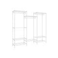 White Portable Wardrobe with Dividable Sections and Open Storage Design by Songmics