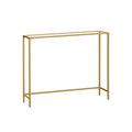 Pale Gold and Glass Console Table for Entryway or Living Room Modern Design by Vasagle