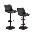 Pair of Black Leather Adjustable Swivel Bar Stools with Backrests and Footrests by Vasagle VASAGLE