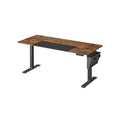 Height Adjustable Electric Standing Desk with 4 Preset Heights Rustic Brown by Songmics