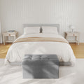 Grey Storage Ottoman Bench with Hidden Compartment for Bedroom or Hallway 76 cm by Songmics