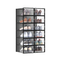 Set of 12 Transparent and Black Shoe Storage Boxes for Size 11 Trainers by Songmics