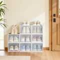 Set of 8 Stackable Foldable Shoe Storage Boxes for Trainers and Sneakers by Songmics